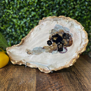 Oyster Platter with Gold (Small) - Painted Bayou