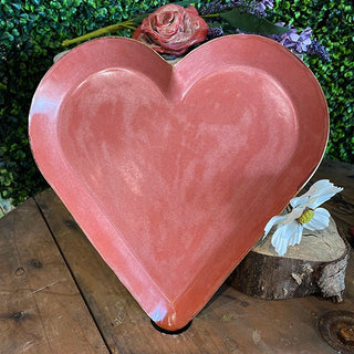 Rose Quartz Heart Tray - Painted Bayou